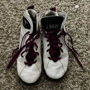 White with purple lace air Jordans